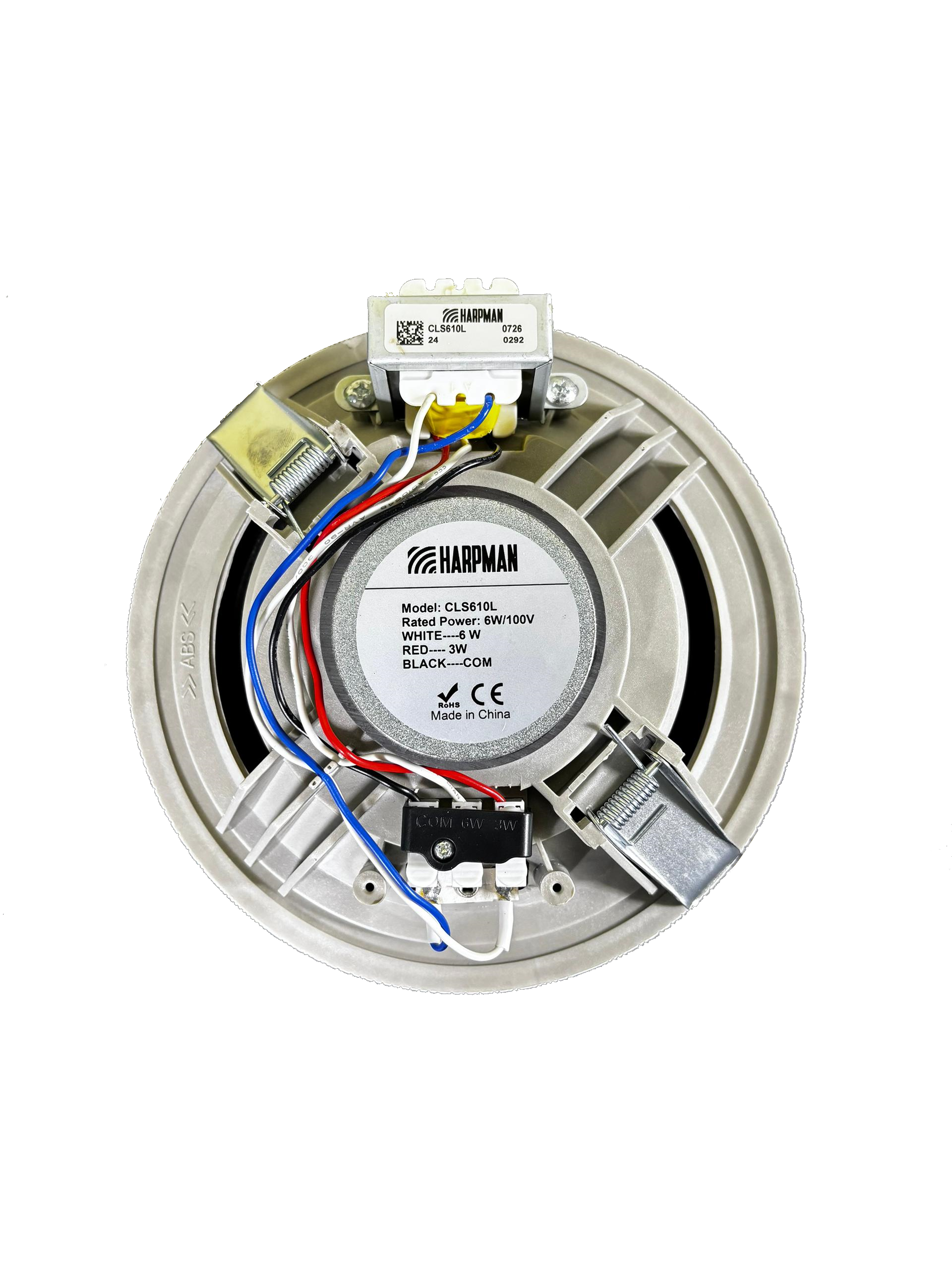 CLS610L – 6″ 5W/10W 100V Wired-Connector Ceiling Speaker