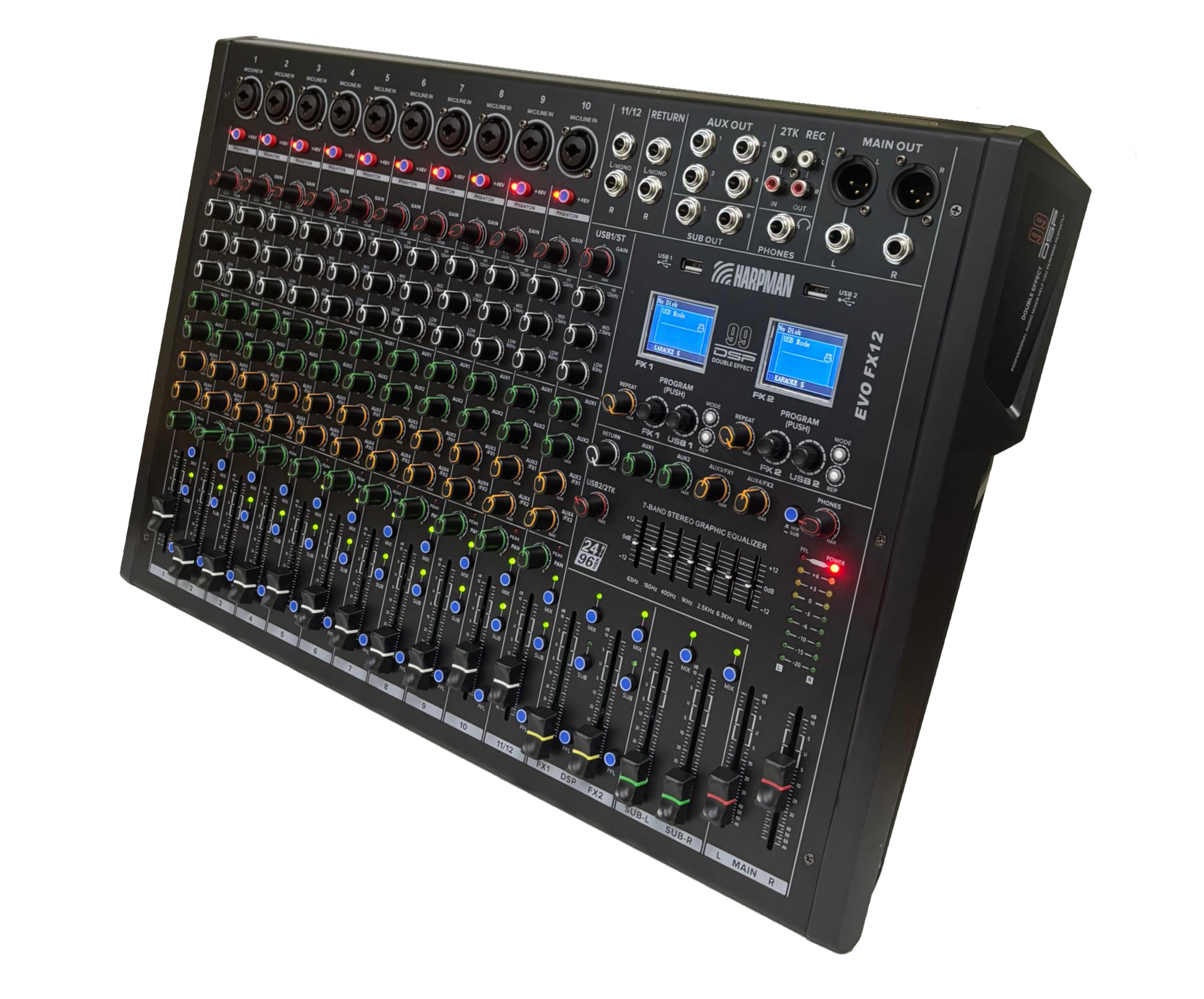 EVO-FX12-1 EVO-FX12 – 12-Channel Mixer with Dual Effects Processor