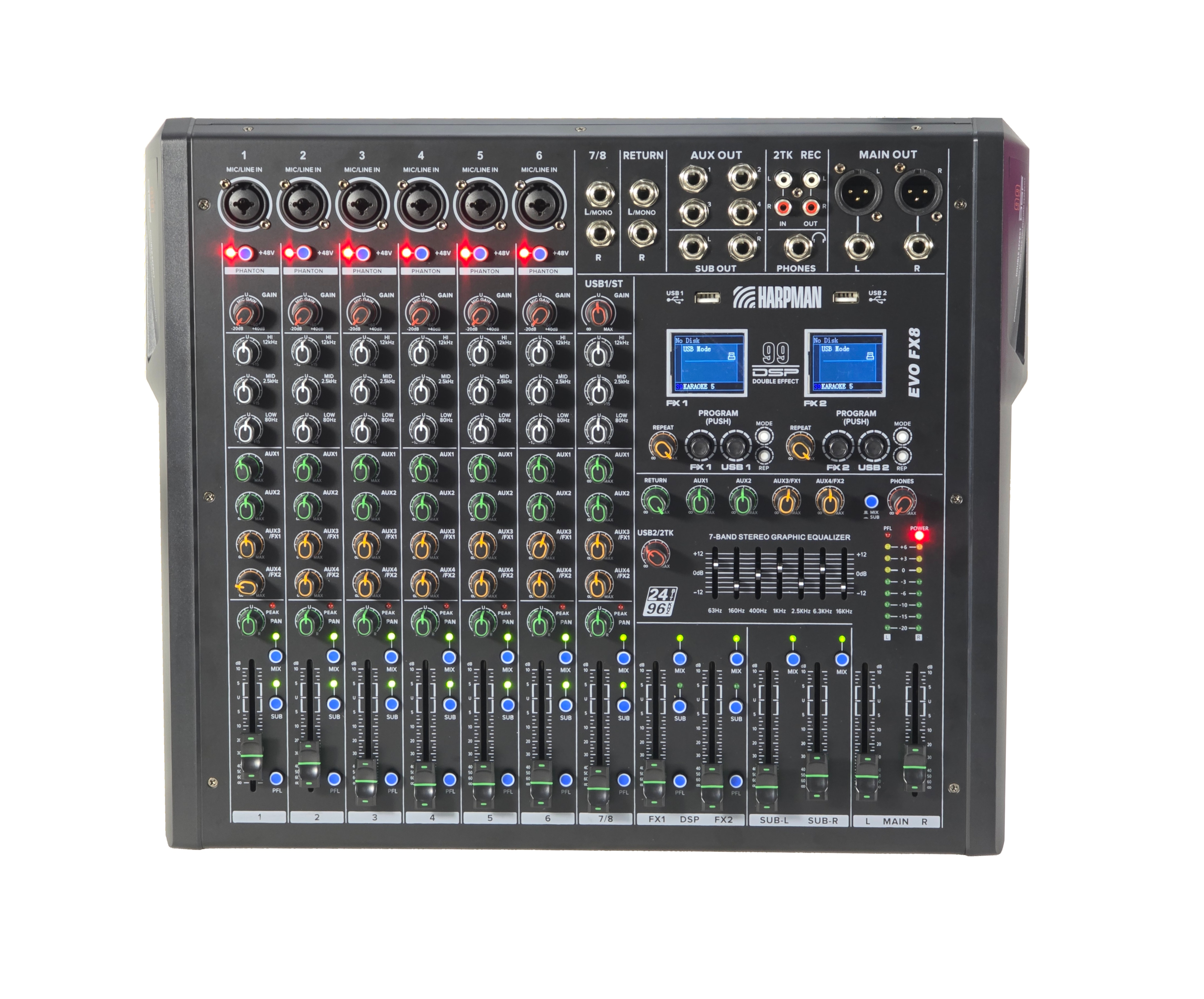 EVO-FX8 – 8-Channel Mixer with Dual Effects Processor
